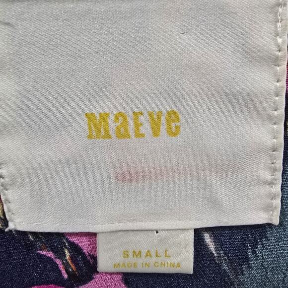 Anthropologie Maeve Caravane Boho Tunic Navy Floral V-Neck Drop Waist Sundress S - Picture 3 of 14